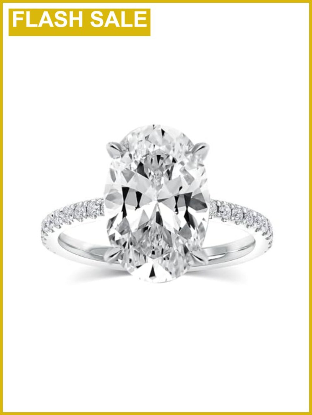 925 Silver 3.5ct Oval Engagement Ring Travel Friendly Promise Ring